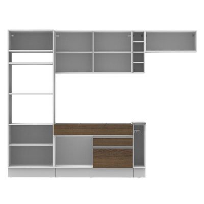 Cozinha Completa Safira Rustic Branco Armário Balcão Madesa