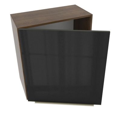 Armário Aéreo Madesa Lux 60cm 1 Porta Rustic e Preto