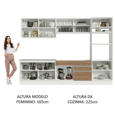 Cozinha Completa 310001 Com Armário E Balcão Branco/Rustic