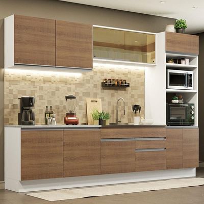 Cozinha Completa 310001 Com Armário E Balcão Branco/Rustic