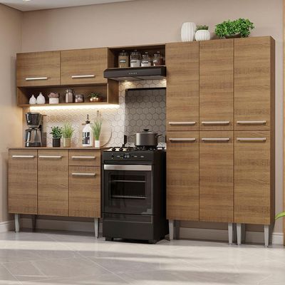 Armário De Cozinha Completa 261Cm Rustic