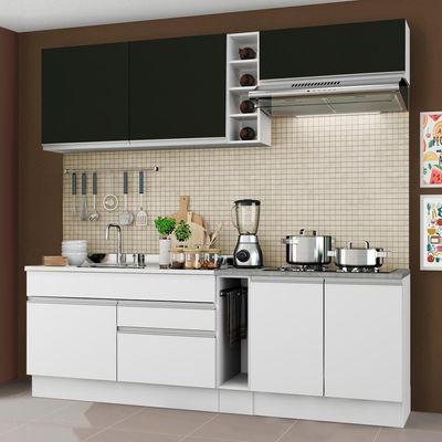 Cozinha Completa Parma com Armário e Balcão Madesa Branco