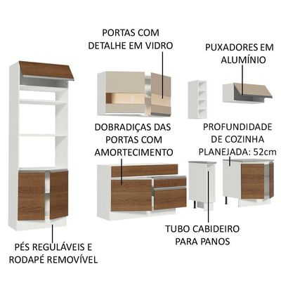 Cozinha Completa Vicenza com Armário e Balcão Madesa