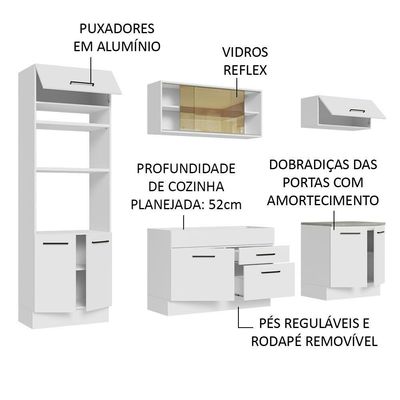 Cozinha Completa 270003 Com Armário E Balcão Branco Branco