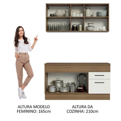 Cozinha Compacta 150001 Com Armário E Balcão Rustic/branco