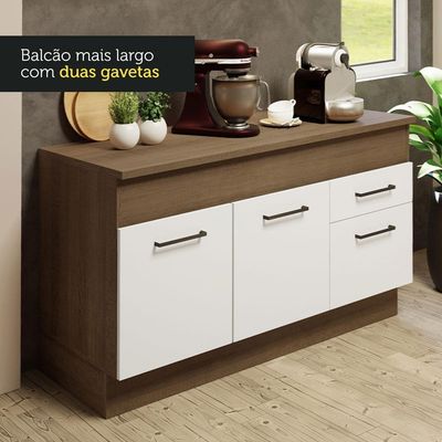 Cozinha Compacta 150001 Com Armário E Balcão Rustic/branco