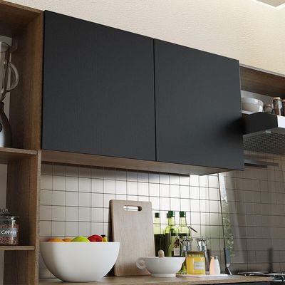 Armário De Cozinha Compacta 180cm Rustic/preto Easy Madesa Rustic/preto