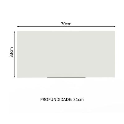 Armário Aéreo de Cozinha Stella 70cm 1 Porta Branco