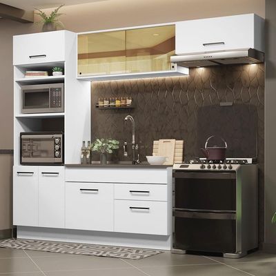 Cozinha Completa 270004 Com Armário E Balcão Branco Branco