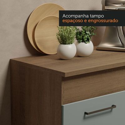 Cozinha Compacta 150001 Com Armário E Balcão Rustic/Cinza