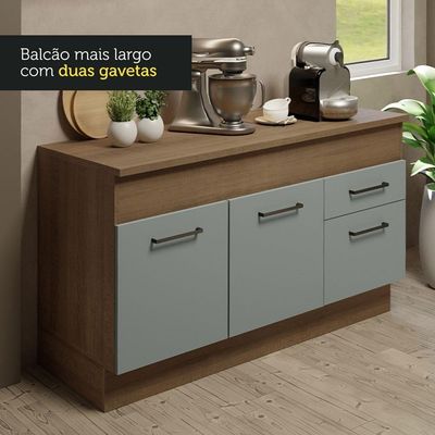 Cozinha Compacta 150001 Com Armário E Balcão Rustic/Cinza