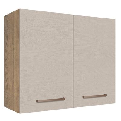 Armário Aéreo 80 Cm 2 Portas Agata Madesa Rustic/crema