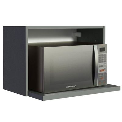 Armário Aéreo 60 Cm Com Nicho Para Forno Cinza Nice Cinza