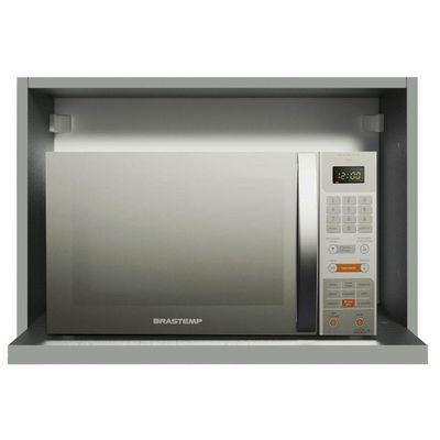 Armário Aéreo 60 Cm Com Nicho Para Forno Cinza Nice Cinza