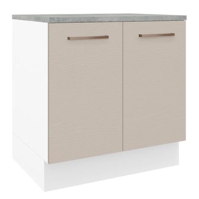 Balcão 80 Cm 2 Portas Branco/crema Agata Madesa Branco/crema