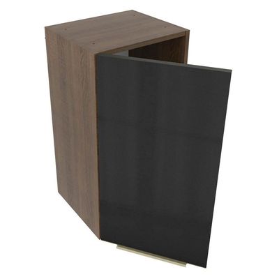 Armário Aéreo Madesa Lux 35 cm 1 Porta Rustic e Preto