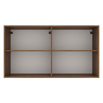 Armário Aéreo Agata 120 Cm 2 Portas - Rustic/branco Branco