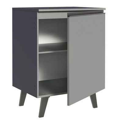 Balcão 60 Cm 1 Porta Com Pés Cinza Nice Madesa Cinza