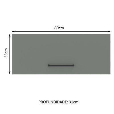 Armário Aéreo Agata 80 cm Rustic/Cinza Madesa