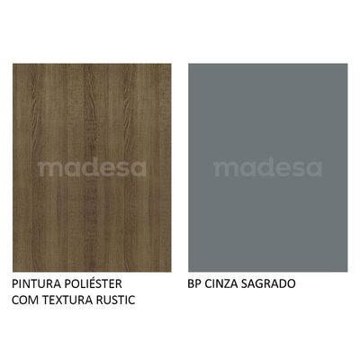 Armário Aéreo Agata 80 cm Rustic/Cinza Madesa