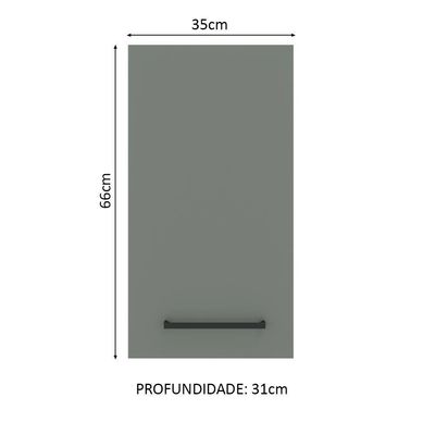 Armário Aéreo Madesa Agata 35 Cm 1 Porta cinza