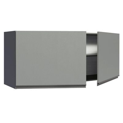 Armário Aéreo 120 X 50 Cm 2 Portas Cinza Nice Madesa Cinza