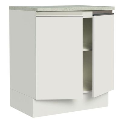 Balcão de Cozinha Madesa Glamy 70cm 2 Portas Branco