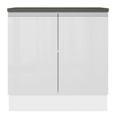 Balcão Acordes Glamy 100% MDF 80cm 2 Portas Branco Madesa