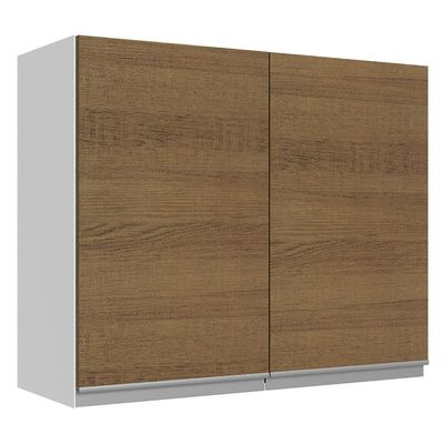 Armário Aéreo Glamy 100%MDF 80cm 2 Portas BR/Rustic Madesa