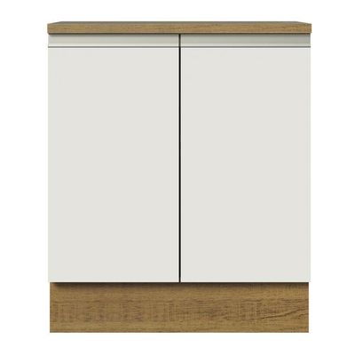 Balcão de Cozinha Madesa Glamy 70Cm 2 Portas Rustico Branco