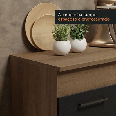 Cozinha Compacta 150001 Com Armário E Balcão Rustic/Preto