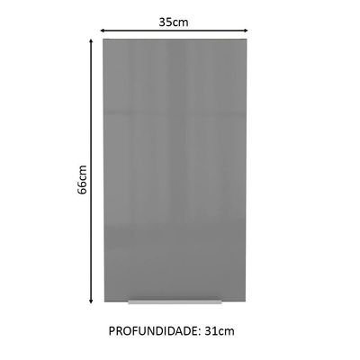 Armário Aéreo Madesa Lux 35 Cm 1 Porta Rustic/cinza