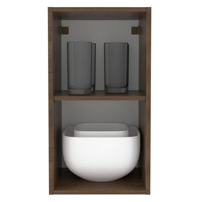 Armário Aéreo Madesa Lux 35 Cm 1 Porta Rustic/cinza