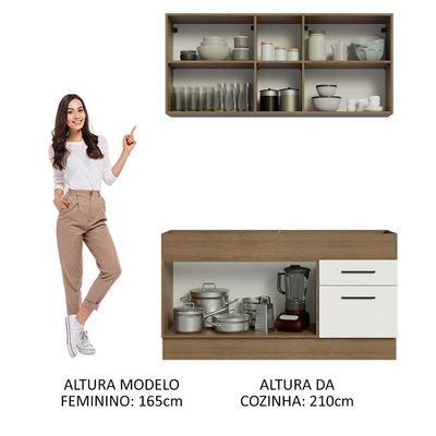 Cozinha Compacta 150002 Com Armário E Balcão Rustic/branco