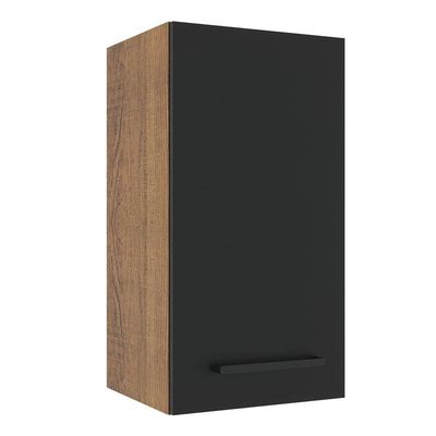 Armário Aéreo Madesa Agata 35cm 1 Porta Rustic Preto
