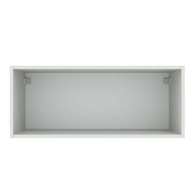 Armário Aéreo Madesa Agata 80 cm 1 Porta Branco e Cinza