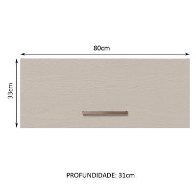 Armário Aéreo 80 Cm 1 Porta Agata Madesa Branco/crema
