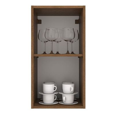 Armário Aéreo Madesa Agata 35cm 1 Porta Rustic Preto