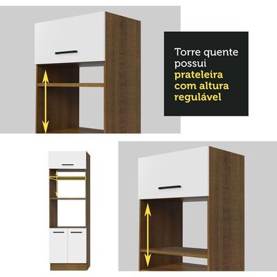 Armário De Cozinha Completa 270cm Rustic/branco Agata Madesa