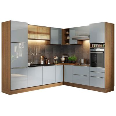 Cozinha Completa Madesa Lux Armário e Balcão Rustic/cinza