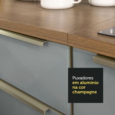 Cozinha Completa Madesa Lux Armário e Balcão Rustic/cinza