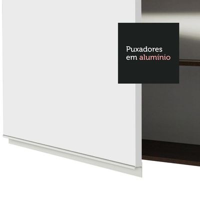 Armário Aéreo Glamy 35cm 1 Porta Rustic/Branco Madesa