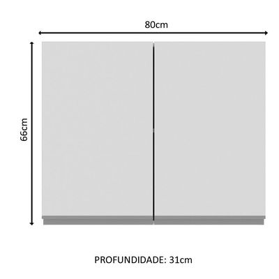 Armário Aéreo Madesa Acordes Glamy 100%MDF 80cm 2 Portas BR