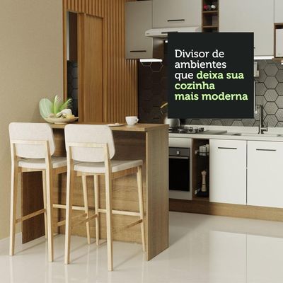 Bancada Ilha Para Cozinha 120 Cm Rustic Madesa Rustic