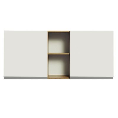 Armário Aéreo 150 Cm 2 Portas E 2 Nichos Rustic/branco