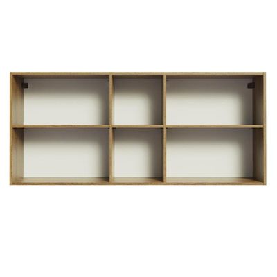 Armário Aéreo 150 Cm 2 Portas E 2 Nichos Rustic/branco