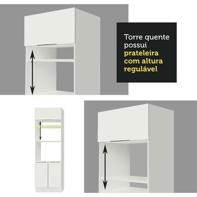 Armário De Cozinha Completa De Canto 499cm Branco Stella Madesa 03 Branco