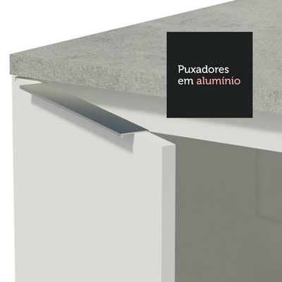 Armário De Cozinha Completa De Canto 499cm Branco Stella Madesa 03 Branco