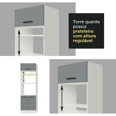 Cozinha Completa 270001 Com Armário E Balcão Branco/Cinza