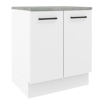 Balcão De Cozinha 70 Cm 2 Portas Branco Rustic/branco